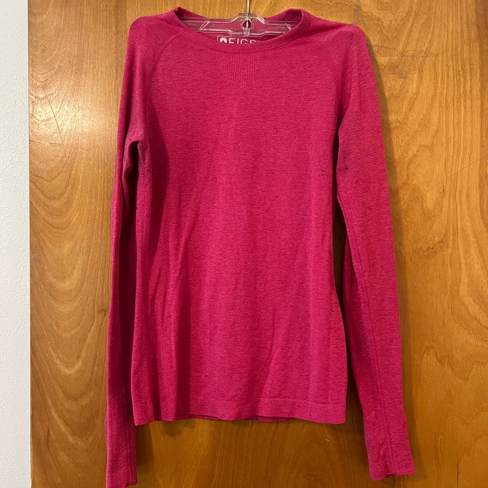 Figs Women's Long Sleeve Tee in Hot Pink